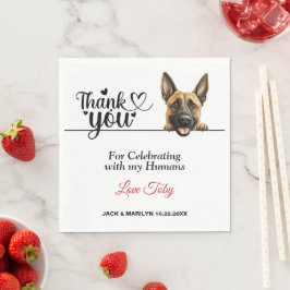 Belgisch Malinois Dog Wedding Cocktail Serviette