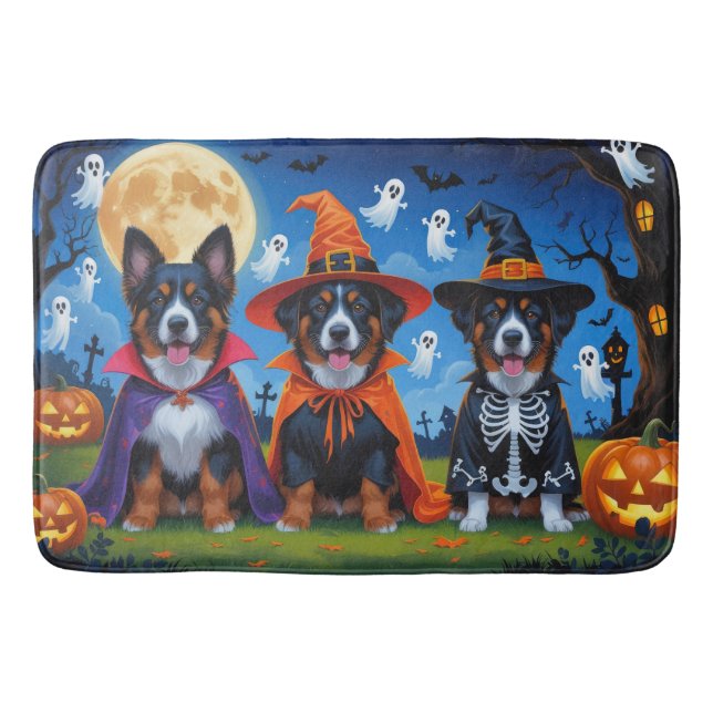 Belgisch Malinois Dogs Pumpkin Halloween Funny Badematte (Vorderseite)