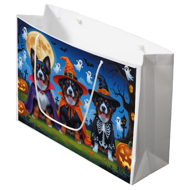 Belgisch Malinois Dogs Pumpkin Halloween Funny Große Geschenktüte (Vorderseite Schrägansicht)