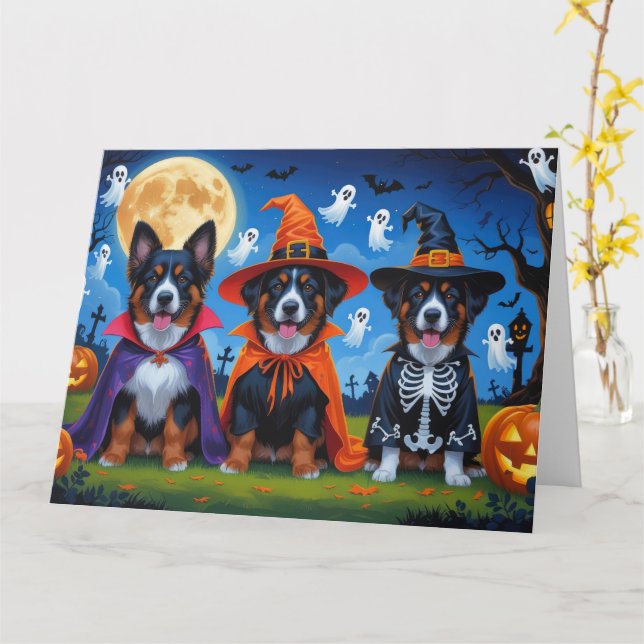 Belgisch Malinois Dogs Pumpkin Halloween Funny Karte (Gelbe Blume)