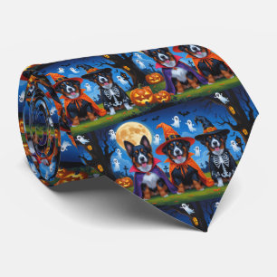 Belgisch Malinois Dogs Pumpkin Halloween Funny Krawatte