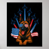 Belgisch Malinois Fighter Jet Flugzeug Patriotic D