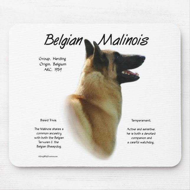 Belgisch Malinois History; alles über Malinois Mousepad (Vorne)