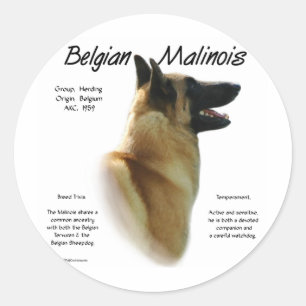 Belgisch Malinois History; alles über Malinois Runder Aufkleber