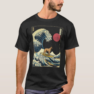 Belgisch Malinois Japanisch Kanagawa Wave Funny Su T-Shirt