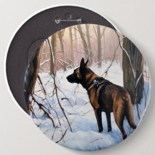 Belgisch Malinois Let It Snow Weihnachten Button