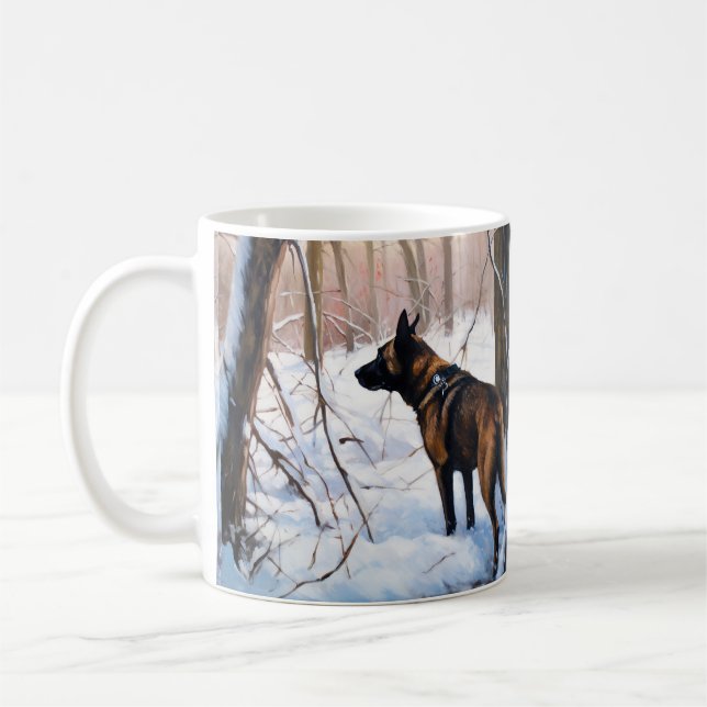 Belgisch Malinois Let It Snow Weihnachten Kaffeetasse (Links)