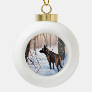 Belgisch Malinois Let It Snow Weihnachten Keramik Kugel-Ornament
