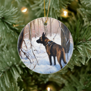 Belgisch Malinois Let It Snow Weihnachten Keramik Ornament