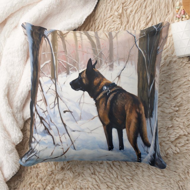 Belgisch Malinois Let It Snow Weihnachten Kissen (Decke)