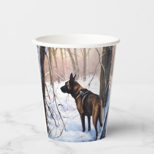Belgisch Malinois Let It Snow Weihnachten Pappbecher (Vorderseite)