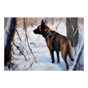 Belgisch Malinois Let It Snow Weihnachten Poster