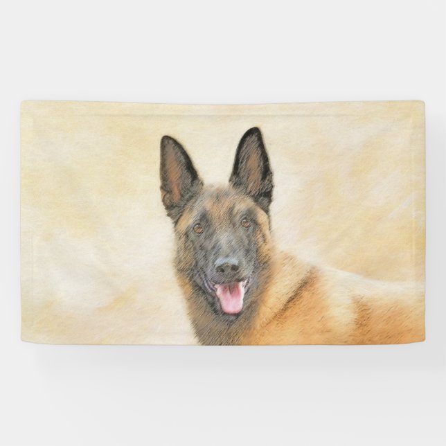 Belgisch Malinois Malerei - Niedliche Original Hun Banner (Horizontal)