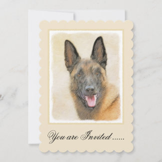 Belgisch Malinois Malerei - Niedliche Original Hun Einladung