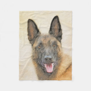 Belgisch Malinois Malerei - Niedliche Original Hun Fleecedecke