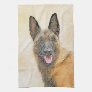 Belgisch Malinois Malerei - Niedliche Original Hun Geschirrtuch