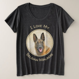 Belgisch Malinois Malerei - Niedliche Original Hun Große Größe T-Shirt