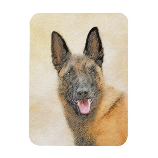 Belgisch Malinois Malerei - Niedliche Original Hun Magnet (Vertikal)