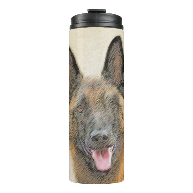 Belgisch Malinois Malerei - Niedliche Original Hun Thermosbecher (Vorderseite)