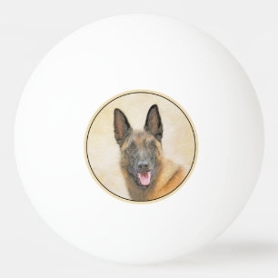 Belgisch Malinois Malerei - Niedliche Original Hun Tischtennisball