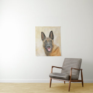 Belgisch Malinois Malerei - Niedliche Original Hun Wandteppich