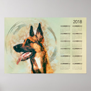 Belgisch Malinois - Mechelaar - Kalender 2018 Poster