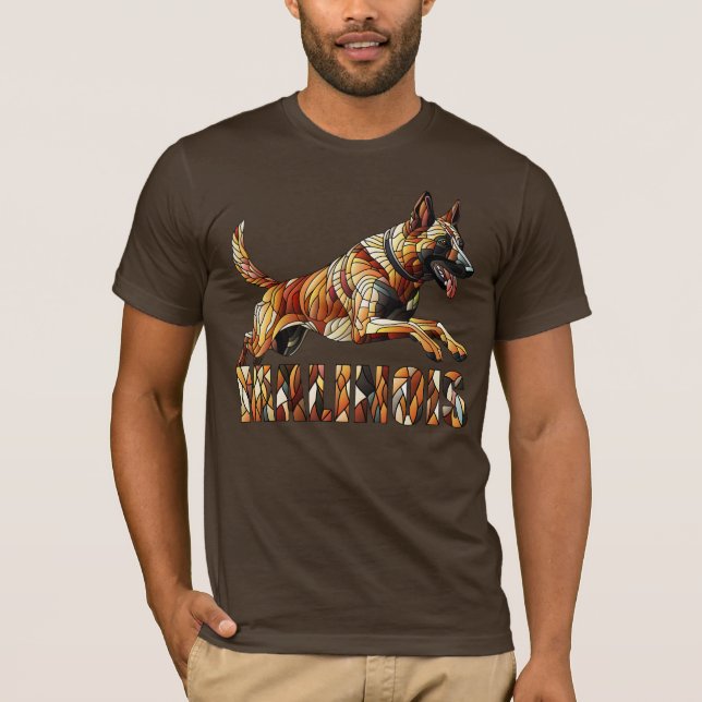 Belgisch Malinois - Mosaikkunst T-Shirt (Vorderseite)