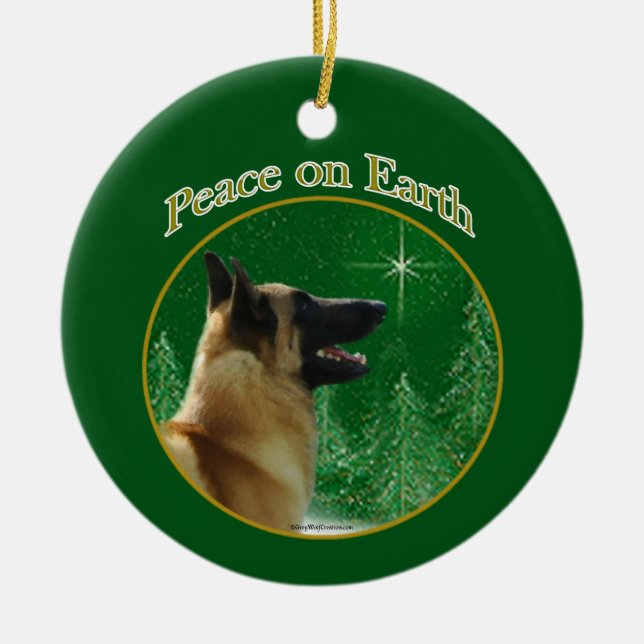 Belgisch Malinois Peace Keramik Ornament (Vorne)