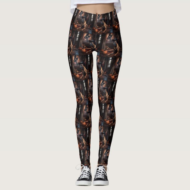 Belgisch Malinois Pumpkins Halloween Beängstigend Leggings (Vorderseite)