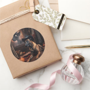 Belgisch Malinois Pumpkins Halloween Beängstigend Runder Aufkleber