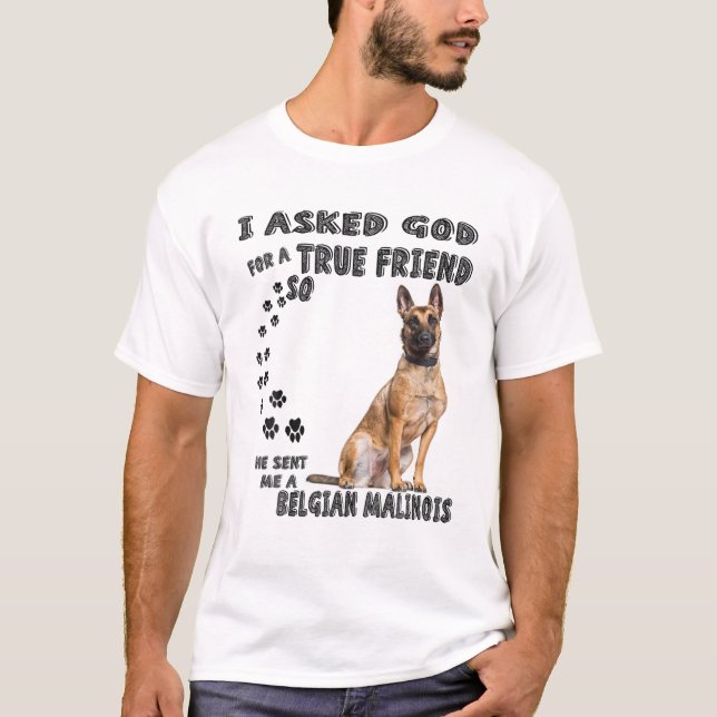 Belgisch Malinois Quote Mama Vater, Pastor Belga M T-Shirt (Vorderseite)