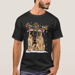 Belgisch Malinois Reindeer Hat Santa Christmas Lig T-Shirt