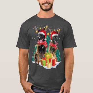 Belgisch Malinois Reindeer Hat Santa Christmas Lig T-Shirt