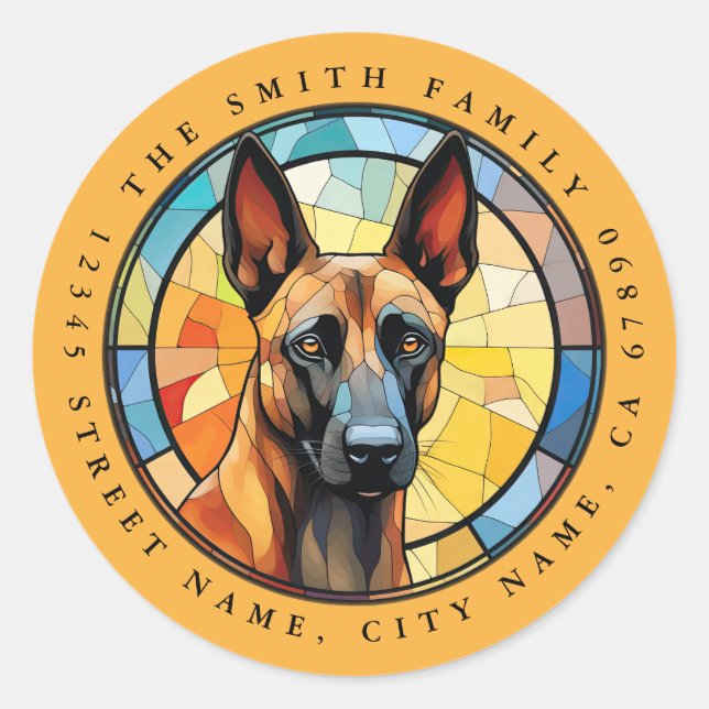 Belgisch Malinois Round Stickers (Vorderseite)