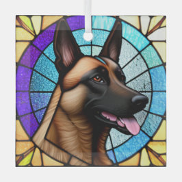 Belgisch Malinois ‚verklebtes Glas‘ Ornament Aus Glas