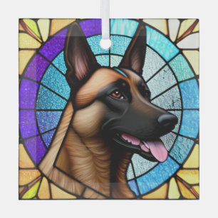 Belgisch Malinois ‚verklebtes Glas‘ Ornament Aus Glas