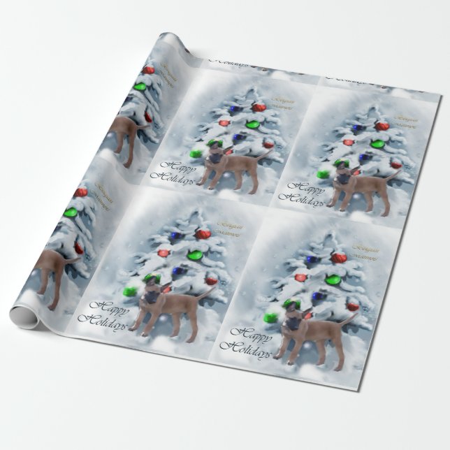 Belgisch Malinois Weihnachten Geschenkpapier (Ungerollt)