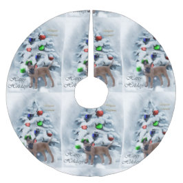 Belgisch Malinois Weihnachten Polyester Weihnachtsbaumdecke