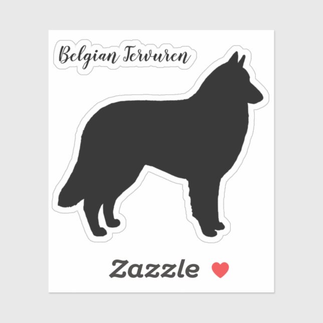 Belgisch Tervuren Dog Silhouette Vinyl Sticker (Blatt)