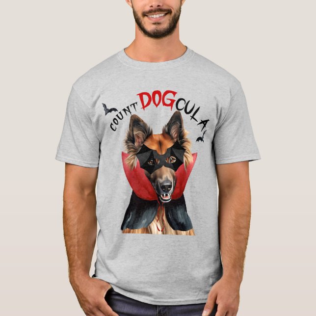 Belgisch Tervuren Vampire Dog Funny Halloween T-Shirt (Vorderseite)