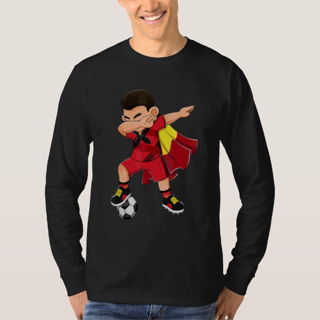 Belgische Boys Belgische Fußballflagge Kinder T-Shirt (Vorderseite)