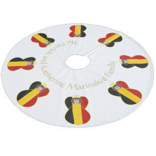 Belgische Engelsflagge Weihnachten Fleece Weihnachtsbaumdecke