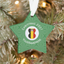 Belgische Fahne Angel Weihnachten Personalisiert Ornament
