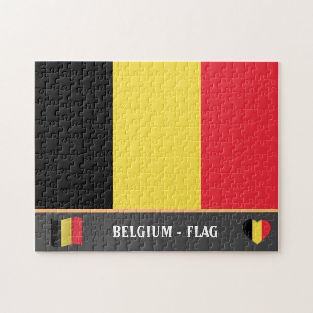 Belgische Flagge / Belgisches Land / Belgien Puzzle (Horizontal)
