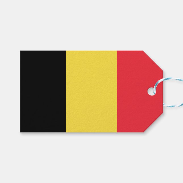 belgische Flagge Geschenkanhänger (Vorderseite (Horizontal))