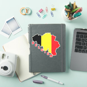 Belgische Flagge in der Länderkarte Aufkleber