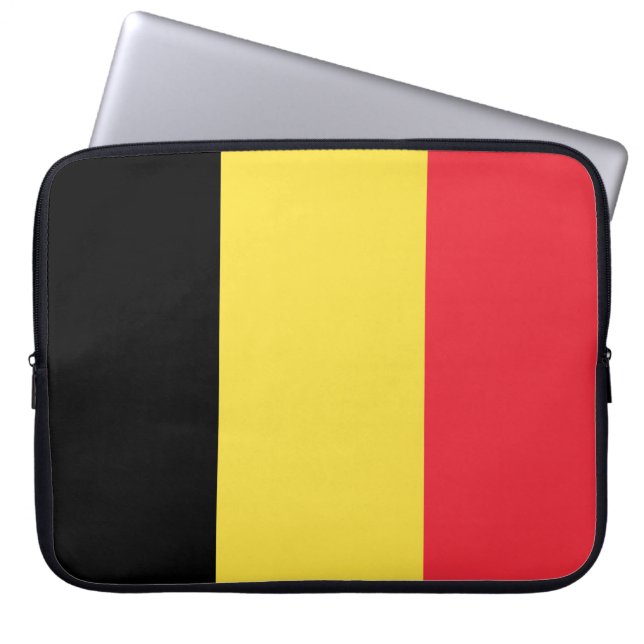 belgische Flagge Laptopschutzhülle (Vorderseite)