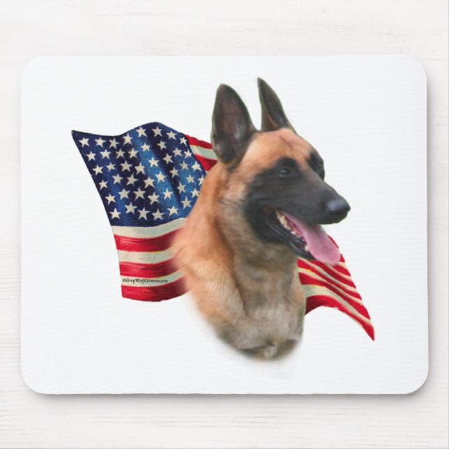 Belgische Flagge Malinois Mousepad (Vorne)