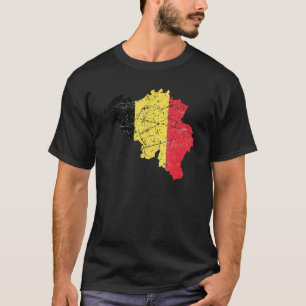 Belgische Flagge mit belgischer Karte in Schwierig T-Shirt