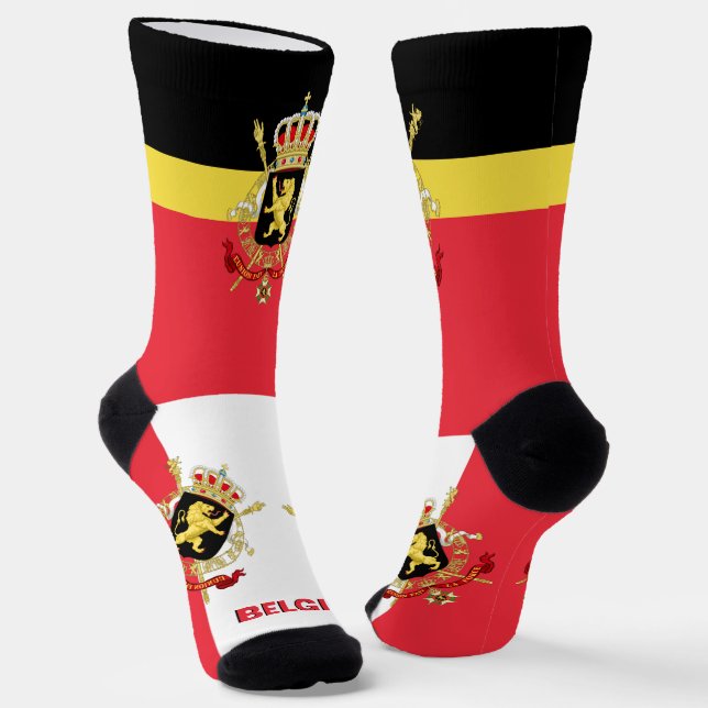 Belgische Flagge Patriotisch, Nachhaltig Belgien Socken (Gewinkelt)